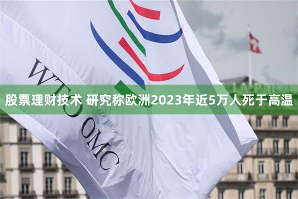 股票理财技术 研究称欧洲2023年近5万人死于高温